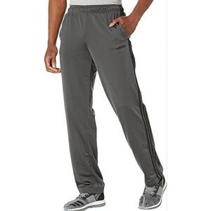 Adidas Mens Grey Black 3 Stripes Tricot Athletic Training Track Pants Sz M